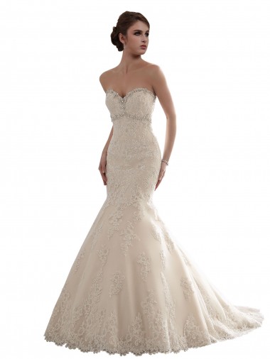 Meilleures Ivoire Sirène Tulle Dentelle Classique Robes de mariée
