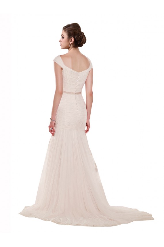 Meilleures Ivoire Sirène Épaule Dénudée Tulle Plage Robes de mariée