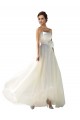 Meilleures Ivoire Trapèze Sans bretelle Mousseline Robes de mariée