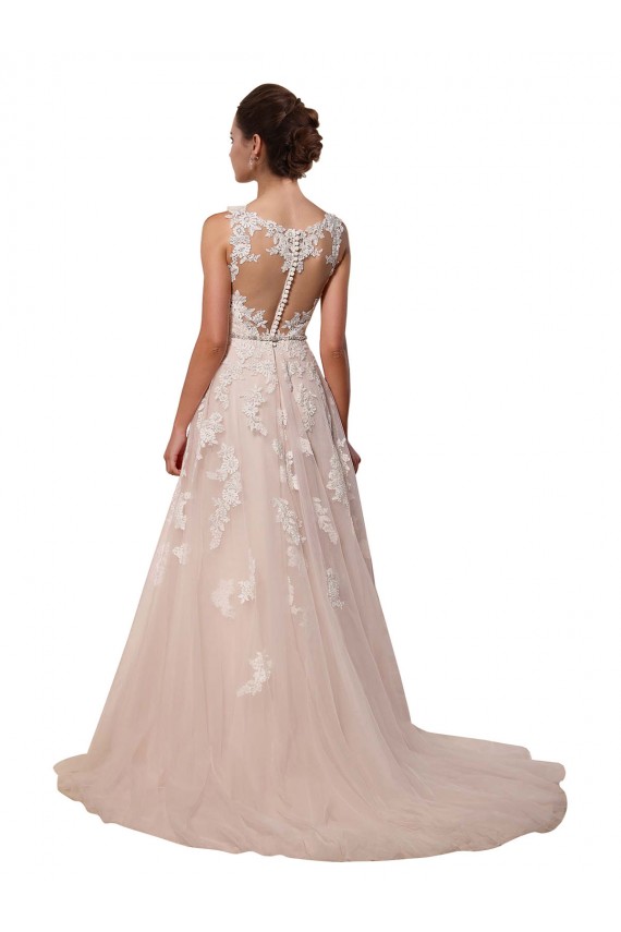 Meilleures Ivoire Trapèze Tulle Dentelle Robes de mariée