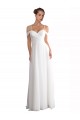 Meilleures Ivoire Trapèze Épaule Dénudée Balayage train Mousseline Plage Robes de mariée