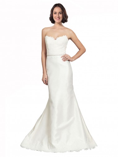 Meilleures Ivoire Trompette Satiné Dentelle Robes de mariée