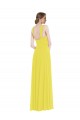 Meilleures Jaune Trapèze Bretelles spaghetti Mousseline Longue Robes demoiselle d'honneur