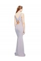 Meilleures Lilas arctique Sirène Col V Crêpe Stretch Longue Formelles Robes demoiselle d'honneur / Robes de soirée / Robes de bal