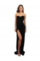 Meilleures Noir Colonne Sans bretelle Col Haut Crêpe Stretch Longue Formelles Robes demoiselle d'honneur / Robes de soirée / Robes de bal