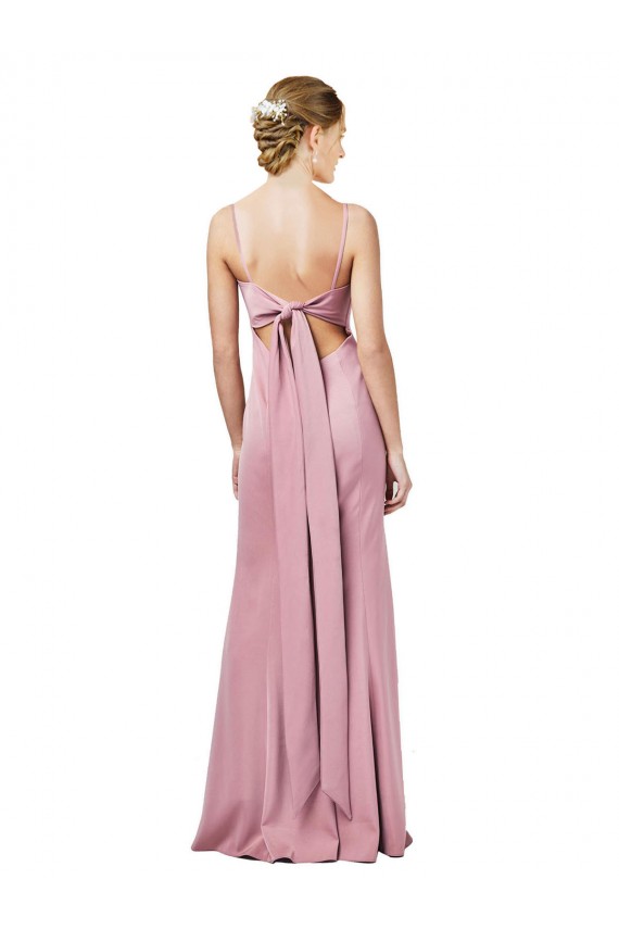 Meilleures Noir Fourreau Bretelles spaghetti Col Carré Crêpe Stretch Longue Formelles Robes demoiselle d'honneur / Robes de soirée / Robes de bal