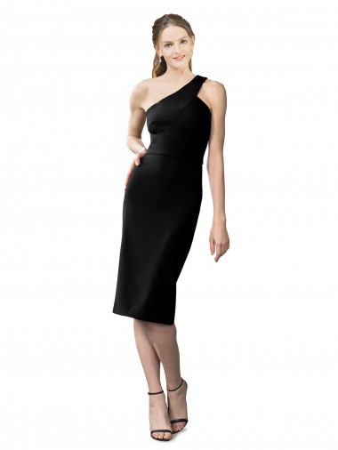 Meilleures Noir Fourreau Crêpe Stretch Courte Robes demoiselle d'honneur / Robes de soirée / Robes de cocktail
