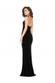 Meilleures Noir Fourreau Licou Col Haut Velours Stretch Longue Robes demoiselle d'honneur / Robes de bal
