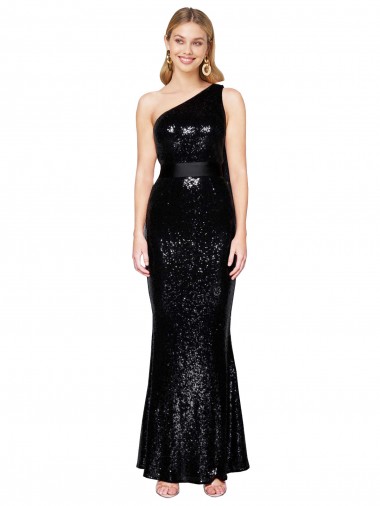 Meilleures Noir Sirène Paillette Longue Formelles Robes demoiselle d'honneur / Robes de soirée / Robes de bal