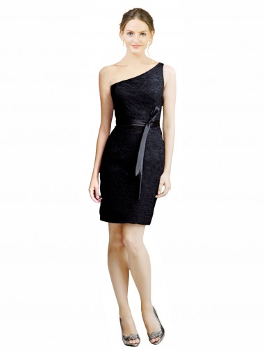 Meilleures Noir Trapèze Dentelle Courte Robes demoiselle d'honneur / Robes de cocktail