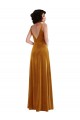 Meilleures Or Trompette Col V Velours Stretch Longue Robes demoiselle d'honneur / Robes de bal