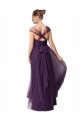 Meilleures Prune Trapèze Tulle Longue Robes demoiselle d'honneur