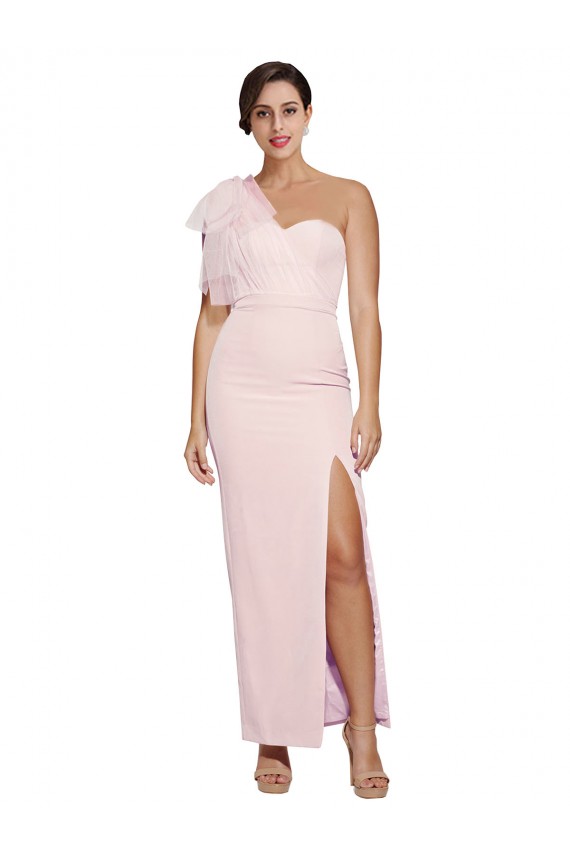 Meilleures Rose Fourreau Crêpe Stretch Longue Formelles Robes demoiselle d'honneur / Robes de soirée / Robes de bal