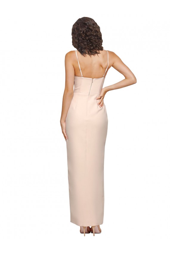 Meilleures Fourreau Sans bretelle Crêpe Stretch Longue Robes demoiselle d'honneur / Robes de bal