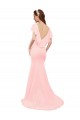 Meilleures Rose Sirène Col V Mousseline Longue Robes demoiselle d'honneur