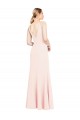 Meilleures Rose Trapèze Col V Crêpe Stretch Longue Formelles Robes demoiselle d'honneur / Robes de soirée / Robes de bal