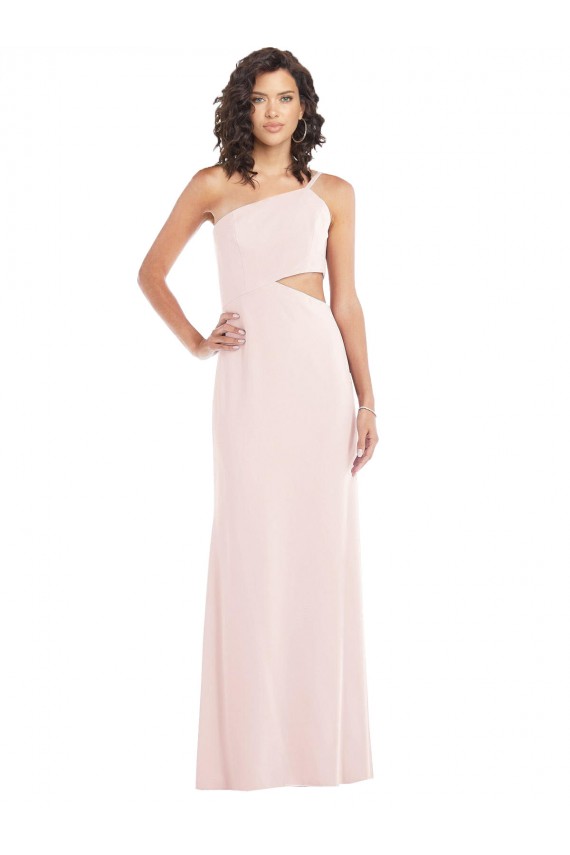 Meilleures Rose Trompette Crêpe Stretch Longue Formelles Robes demoiselle d'honneur / Robes de soirée / Robes de bal