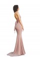 Meilleures Rose poussiéreux Sirène Col V Spandex Longue Formelles Robes demoiselle d'honneur / Robes de soirée / Robes de bal