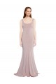 Meilleures Rose poussiéreux Sirène Scoop Crêpe Stretch Longue Formelles Robes demoiselle d'honneur / Robes de soirée / Robes de bal