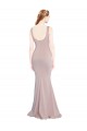 Meilleures Rose poussiéreux Sirène Scoop Crêpe Stretch Longue Formelles Robes demoiselle d'honneur / Robes de soirée / Robes de bal
