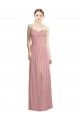Meilleures Rose poussiéreux Trapèze Sans bretelle Mousseline Longue Formelles Robes demoiselle d'honneur / Robes de soirée