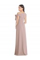 Meilleures Rose poussiéreux Trapèze Épaule Dénudée Crêpe Stretch Longue Formelles Robes demoiselle d'honneur / Robes de soirée / Robes de bal