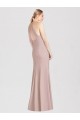 Meilleures Rose poussiéreux Trompette Licou Crêpe Stretch Longue Robes demoiselle d'honneur