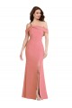Meilleures Rose vif Trompette Crêpe Stretch Longue Robes demoiselle d'honneur / Robes de bal
