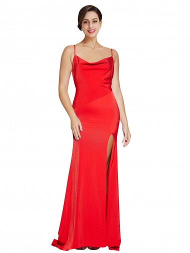 Meilleures Rouge Fourreau Sans bretelle Satiné Stretch Longue Formelles Robes demoiselle d'honneur / Robes de soirée / Robes de bal