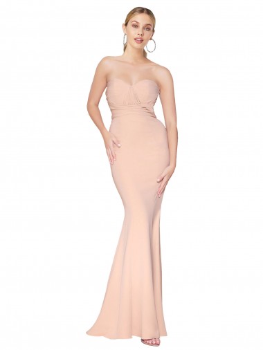 Meilleures Sirène Col Haut Crêpe Stretch Longue Formelles Robes demoiselle d'honneur / Robes de soirée / Robes de bal