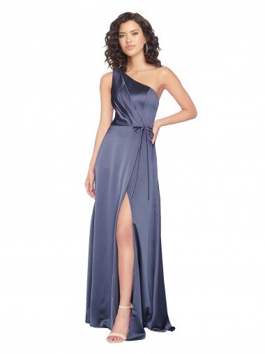 Meilleures Trapèze Satiné Soyeux Longue Formelles Robes demoiselle d'honneur / Robes de soirée / Robes de bal