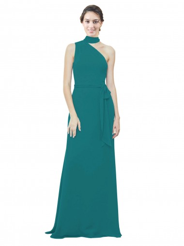Meilleures Vert Chasseur Trapèze Mousseline Longue Robes demoiselle d'honneur