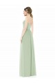 Meilleures Vert Sauge Trapèze Sans bretelle Mousseline Longue Robes demoiselle d'honneur