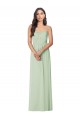 Meilleures Vert Sauge Trompette Sans bretelle Mousseline Longue Robes demoiselle d'honneur