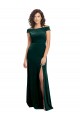 Meilleures Vert foncé Trapèze Col Carré Velours Stretch Longue Formelles Robes demoiselle d'honneur / Robes de soirée / Robes de bal