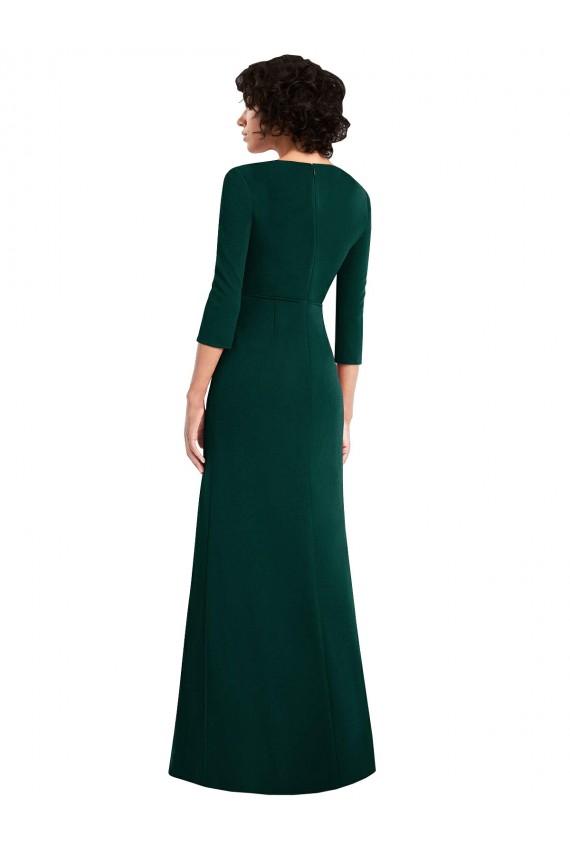Meilleures Vert foncé Trompette Col V Spandex Longue Formelles Robes demoiselle d'honneur / Robes de soirée / Robes de bal